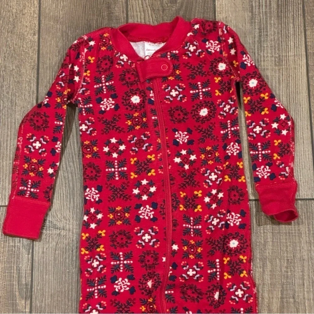 Hanna Andersson Toddler Zip Footed Sleeper Pjs Organic Cotton Red Sz 3t